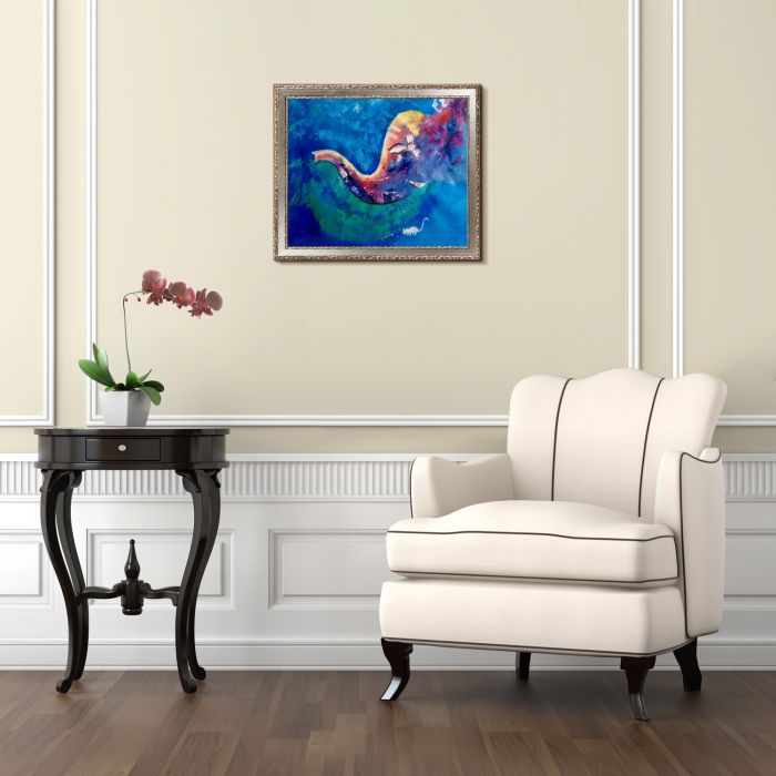 Ganesha Reproduction Pre-Framed - Versailles Silver Salon Frame 20" X 24"