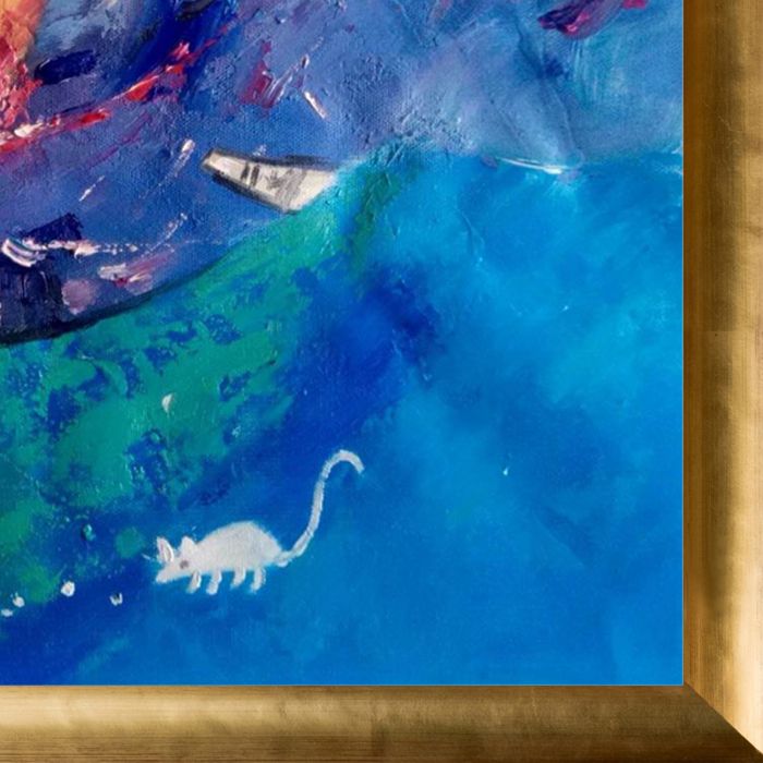 Ganesha Reproduction Pre-Framed - Gold Luminoso Frame 20"X24"