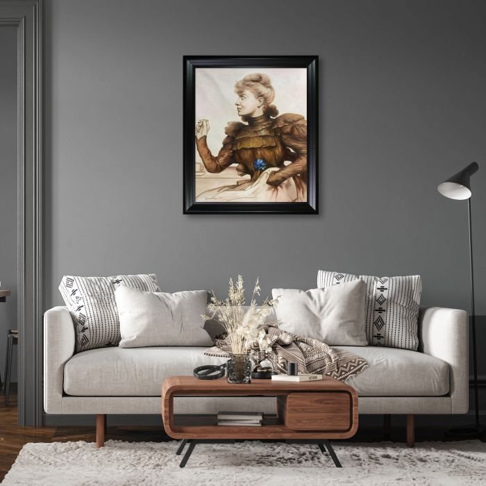 After Lunch (Apres Dejeuner) Pre-framed - Black Matte Frame 20"X24"