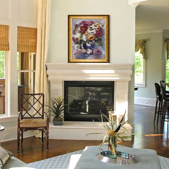 Impressionistic Flowers - Athenian Gold Frame 20"X24"