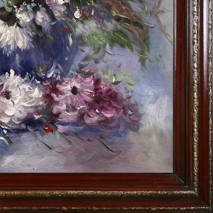 Impressionistic Flowers Pre-framed - Heritage Cherry Frame 20