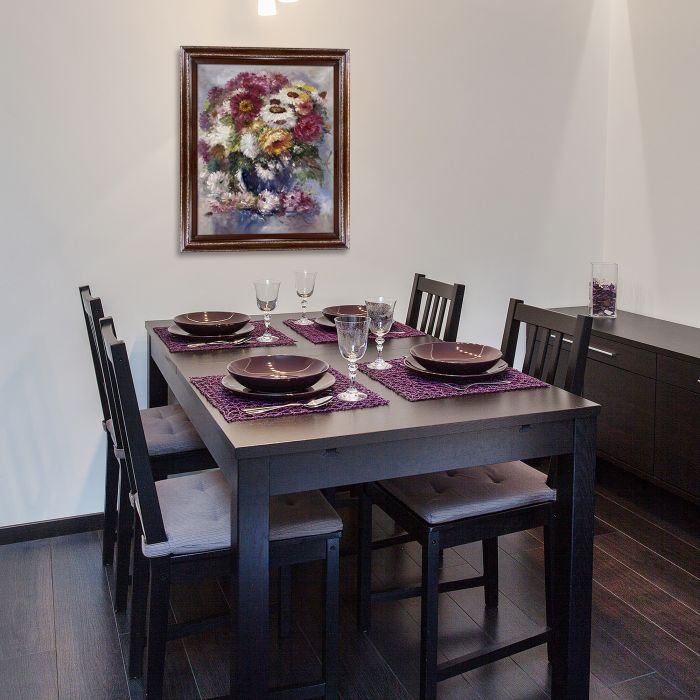 Impressionistic Flowers Pre-framed - Heritage Cherry Frame 20