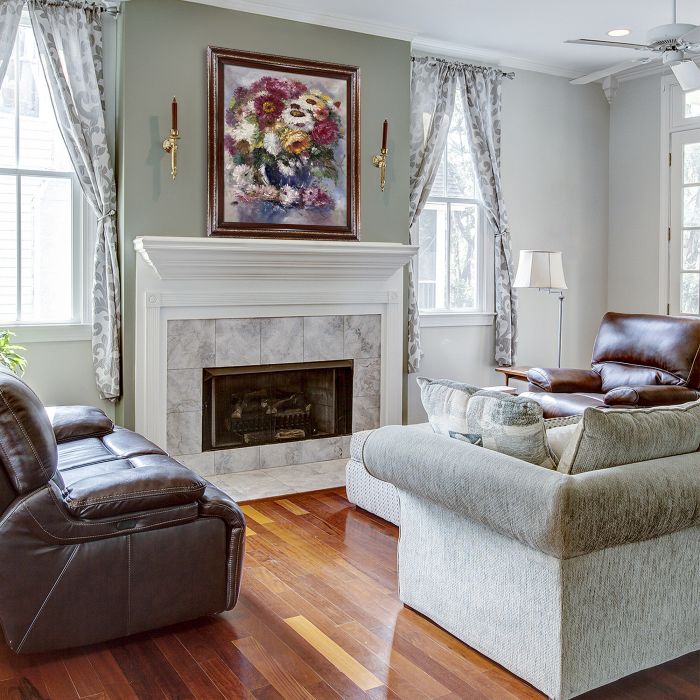 Impressionistic Flowers Pre-framed - Heritage Cherry Frame 20