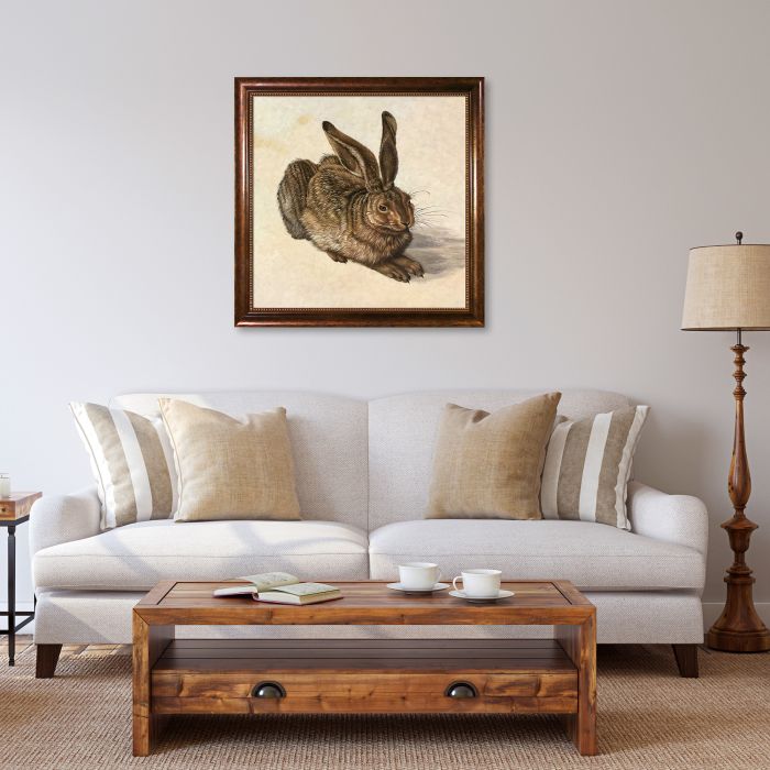 Young Hare Pre-Framed - Verona Cafe Frame 24"X24"