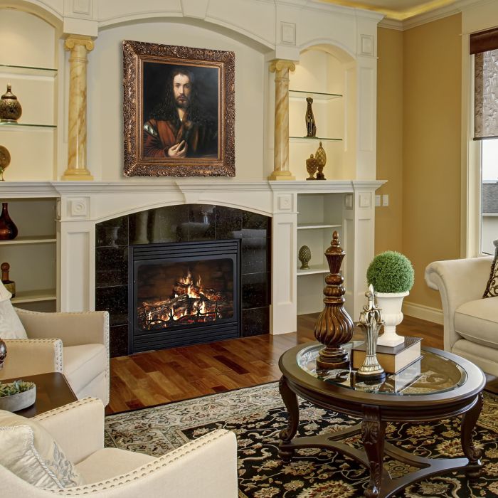 Self-Portrait at the Age of Twenty Eight Pre-Framed - Burgeon Gold Frame 20"X24"