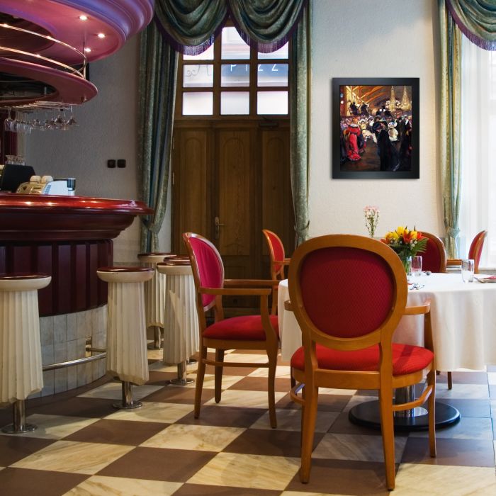 Le Bal au Moulin-Rouge Pre-Framed - New Age Black Frame 20"X24"