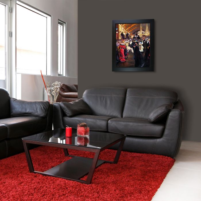 Le Bal au Moulin-Rouge Pre-Framed - New Age Black Frame 20"X24"