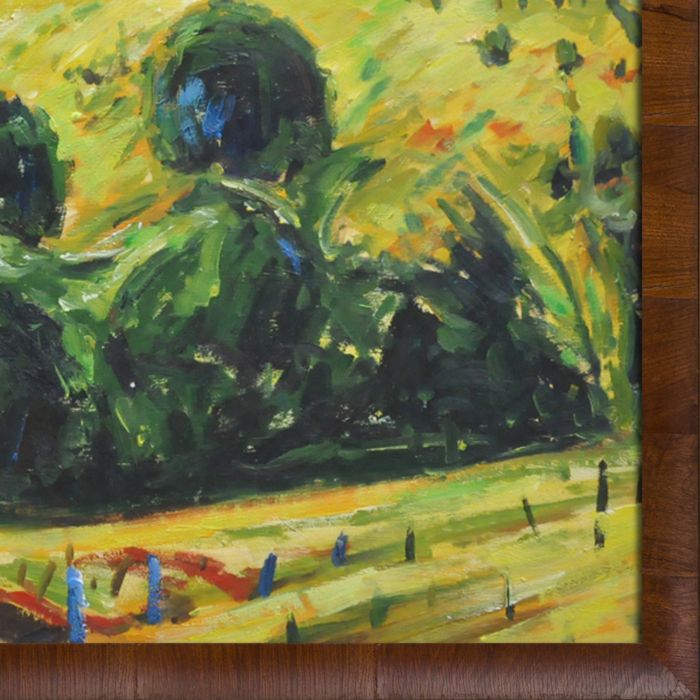 Fauve Landscape with Rolling Hills Pre-Framed - Panzano Olivewood Frame 24" X 36"