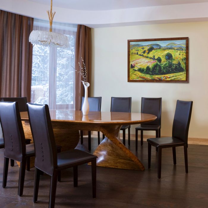 Fauve Landscape with Rolling Hills Pre-Framed - Panzano Olivewood Frame 24" X 36"