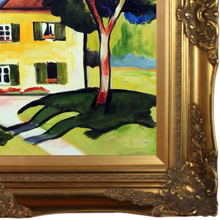 House in a Landscape Pre-Framed - Victorian Gold Frame 20"X24"