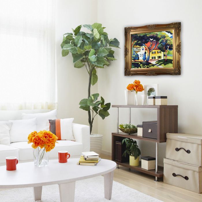 House in a Landscape Pre-Framed - Victorian Gold Frame 20"X24"