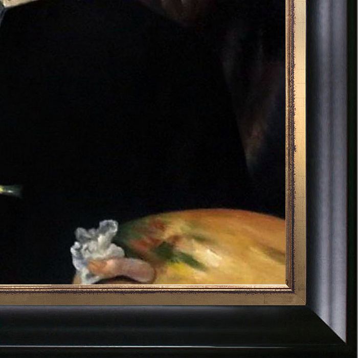 Self-Portrait with Death as a Fiddler Pre-Framed - Black Matte King and Piccino Luminoso Custom Stacked Frame 24" X 36"