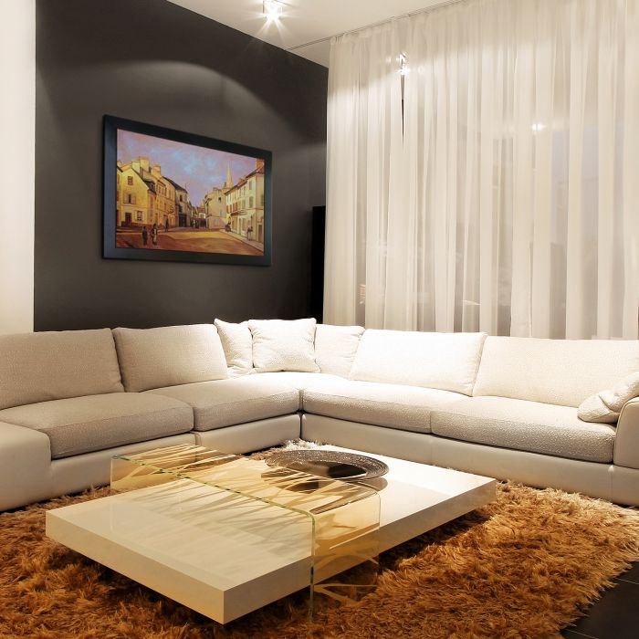 Square in Argenteuil Pre-Framed - New Age Black Frame 24"X36"