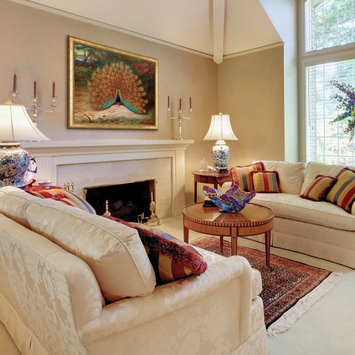 Peacock and Peacock Butterfly, 1917 Pre-Framed - Verona Gold Braid Frame 30"X40"