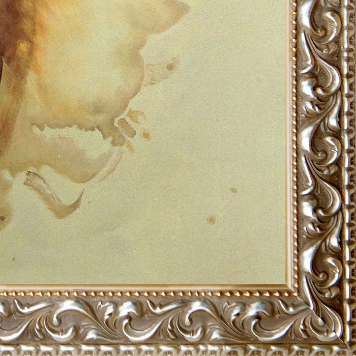 Peacock (Luxury Line) Pre-Framed - Rococo Silver 20"X24"