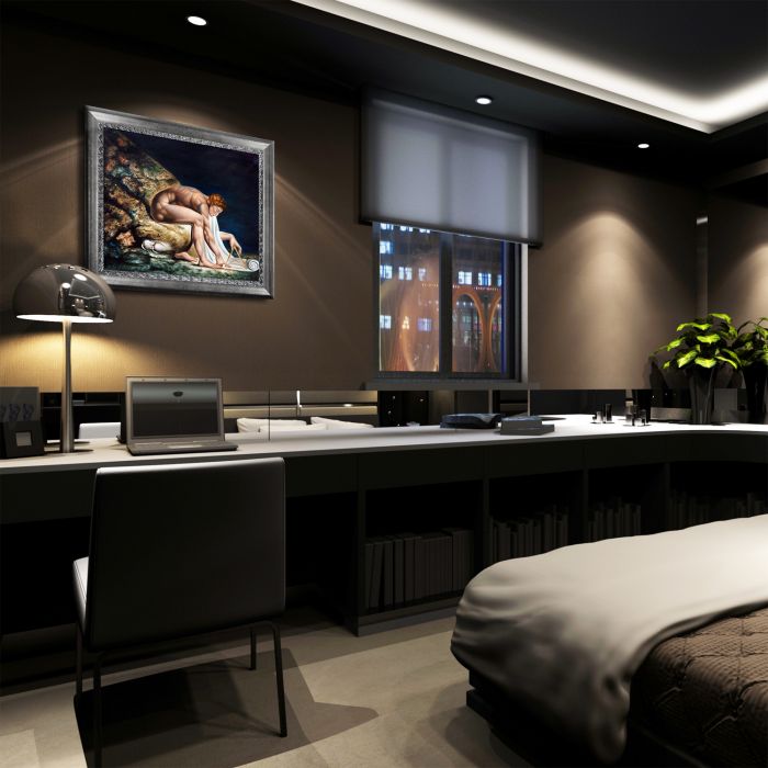 Newton (1795-1805) Pre-Framed - Distressed Ornate Silver Custom Stacked Frame 20" X 24"