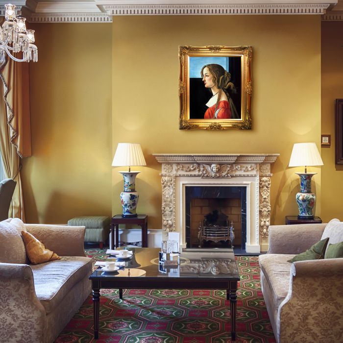 Portrait of Simonetta Vespucci Pre-Framed - Victorian Gold Frame 20"X24"