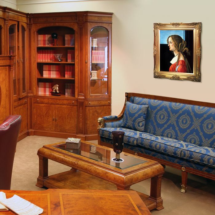 Portrait of Simonetta Vespucci Pre-Framed - Victorian Gold Frame 20"X24"