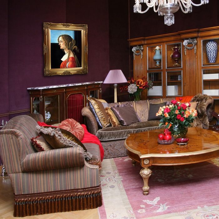 Portrait of Simonetta Vespucci Pre-Framed - Victorian Gold Frame 20"X24"