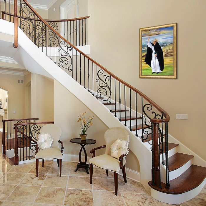 St. Dominic Pre-Framed - Verona Gold Braid Frame 24"X36"