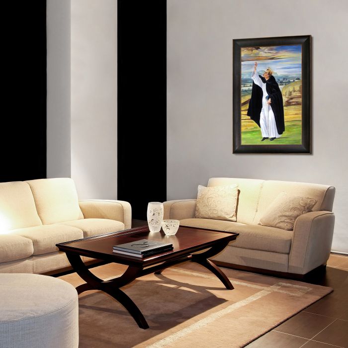 St. Dominic Pre-Framed - Veine D'Or Bronze Scoop Frame 24"X36"