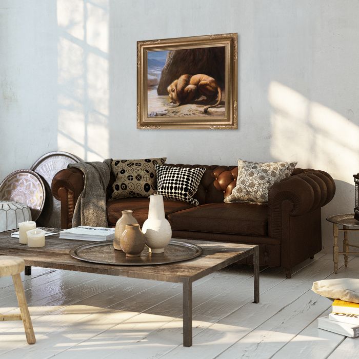 The King Drinks Pre-Framed - Florentine Dark Champagne Frame 20"X24"