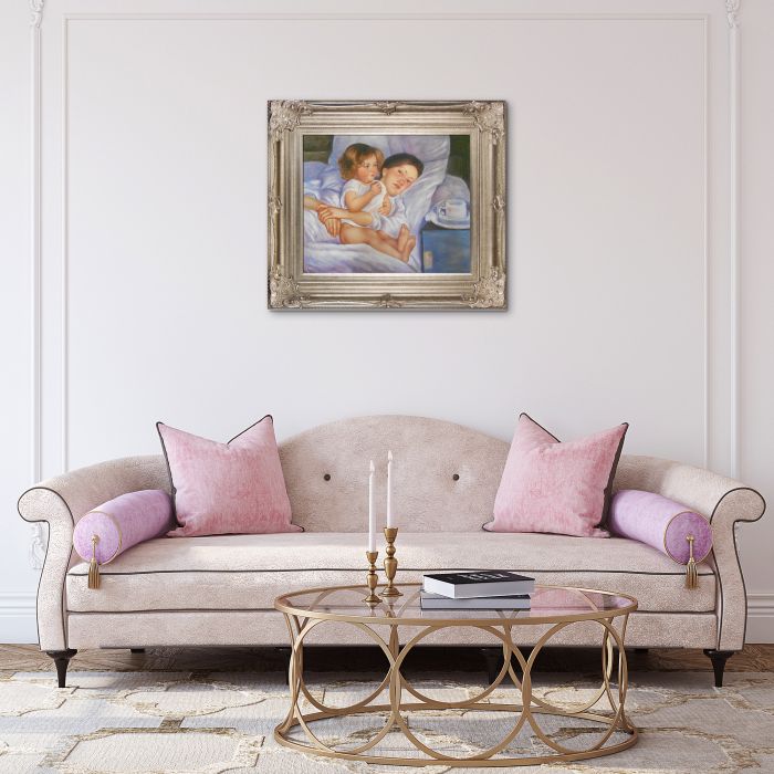 Breakfast in Bed Pre-Framed - Renaissance Champagne Frame 20"X24"