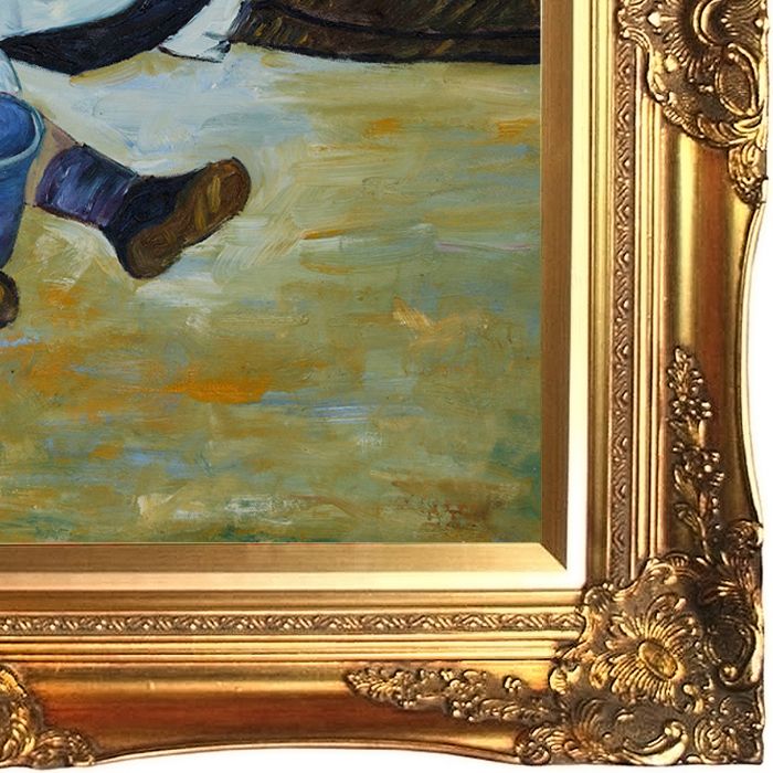 Children Playing on the Beach Pre-Framed - Victorian Gold Frame 20"X24"