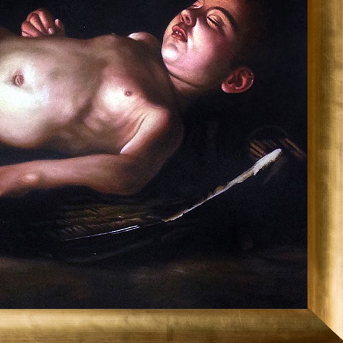 Sleeping Cupid Pre-Framed - Gold Luminoso Frame 20"X24"