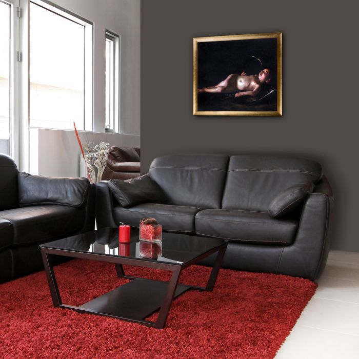 Sleeping Cupid Pre-Framed - Gold Luminoso Frame 20"X24"