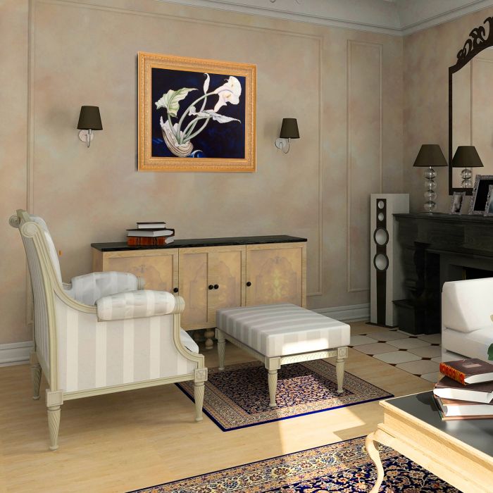 Calla Lilies (Bert Savoy) Pre-framed - Sovereign Frame 20" X 24"