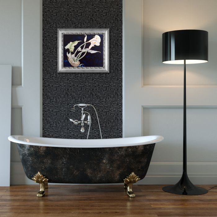 Calla Lilies (Bert Savoy) Pre-framed - Athenian Silver Wave Custom Stacked Frame 20