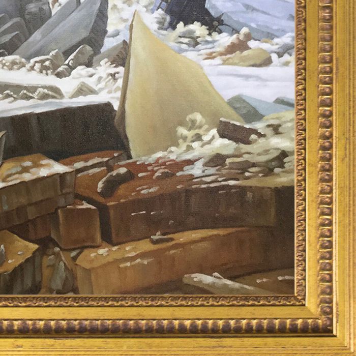 The Sea of Ice (Das Eismeer) Pre-Framed - Versailles Gold Queen Frame 20" X 24"