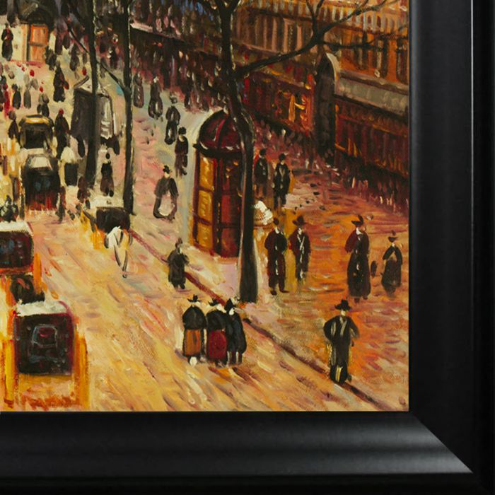 Boulevard Montmartre on a Winter Morning Pre-framed - Black Matte Frame 20"X24"