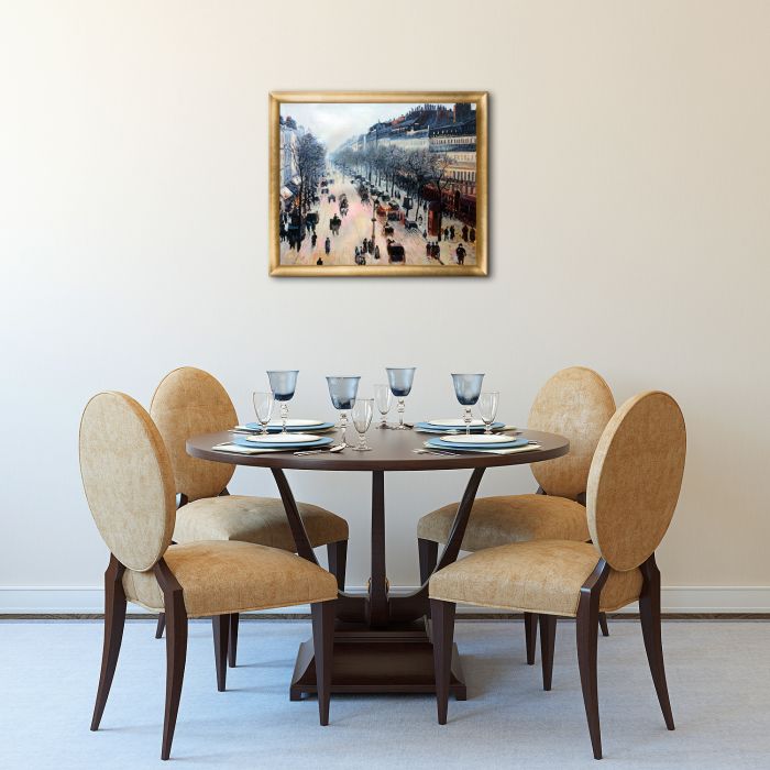 Boulevard Montmartre on a Winter Morning Pre-Framed - Gold Luminoso Frame 20"X24"