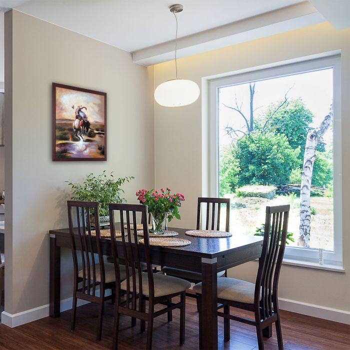 A Slick Rider Pre-Framed - Open Grain Mahogany 20" X 24"