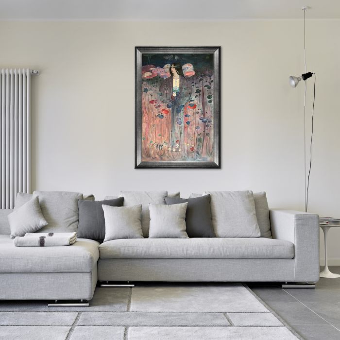 Untitled Pre-Framed - Athenian Distressed Silver Frame 24"X36"