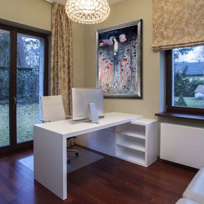 Untitled Pre-Framed - Athenian Distressed Silver Frame 24"X36"