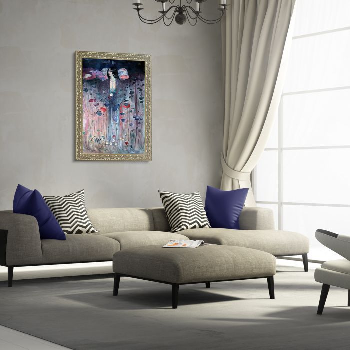 Untitled Pre-Framed - Rococo Silver 24"X36"