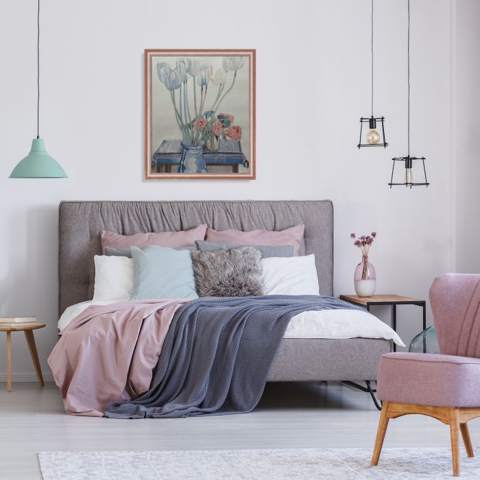 White Tulips Pre-Framed - Rose Gold Classico Frame 20" X 24"