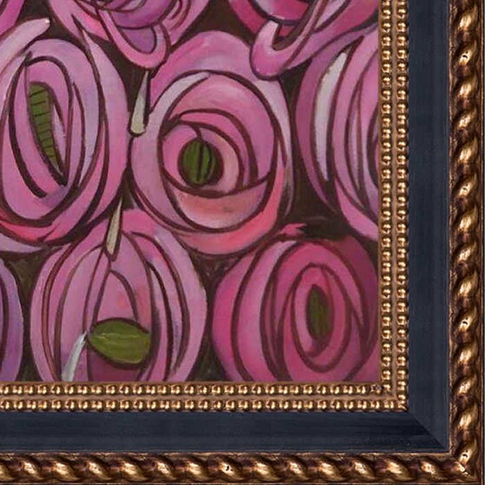 Roses Pre-Framed - Verona Black and Gold Braid 16"X20"