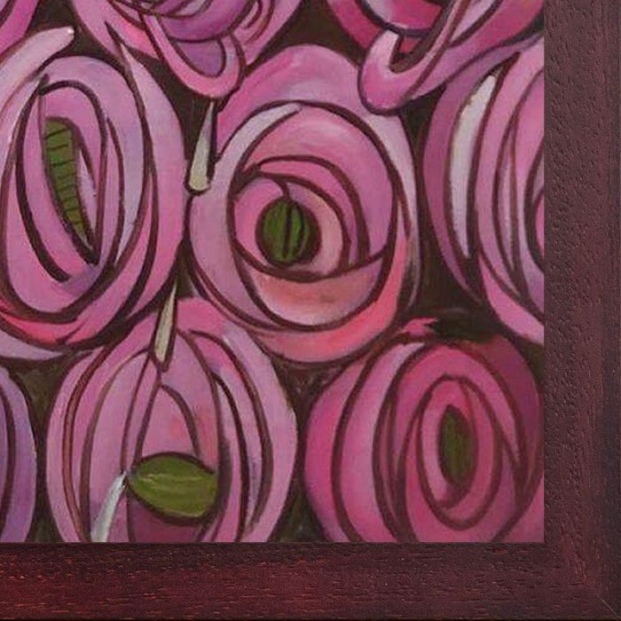 Roses Pre-Framed - Open Grain Mahogany 16" X 20"