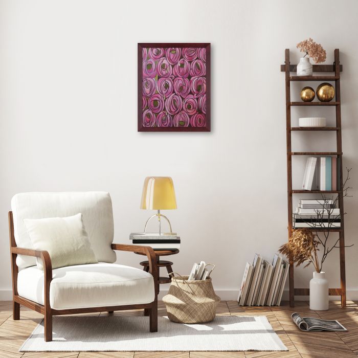 Roses Pre-Framed - Open Grain Mahogany 16" X 20"