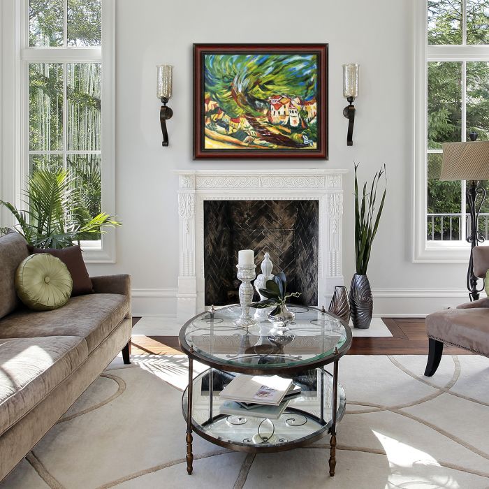 Leaning Tree Pre-framed - Grecian Wine Frame 20" X 24"