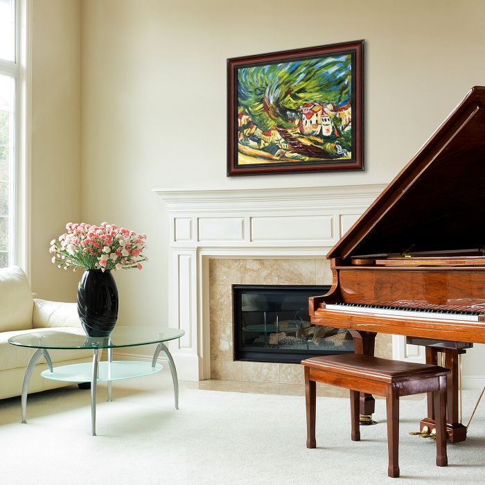 Leaning Tree Pre-framed - Grecian Wine Frame 20" X 24"