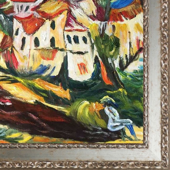 Leaning Tree Pre-framed - Versailles Silver Salon Frame 20" X 24"