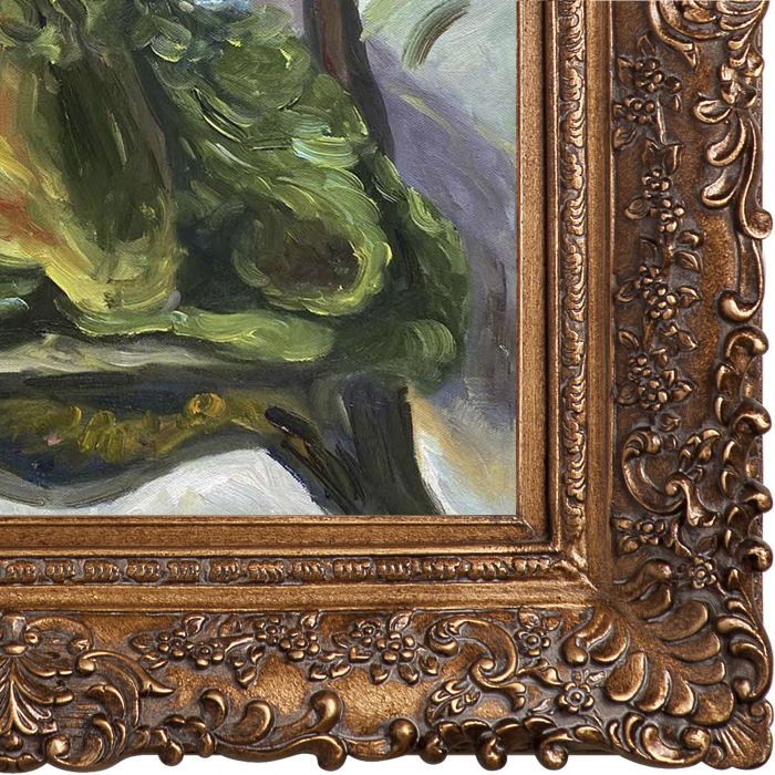 Flowers on a Chair Pre-framed - Burgeon Gold Frame 20"X24"