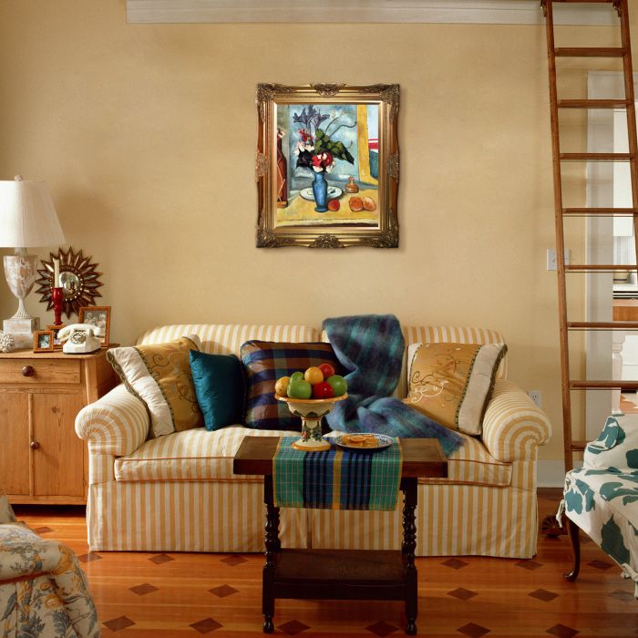 La Vase Bleu Pre-Framed - Victorian Gold Frame 20"X24"