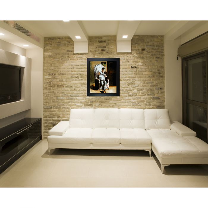 Artist's Father Reading - New Age Black Frame 20"X24"