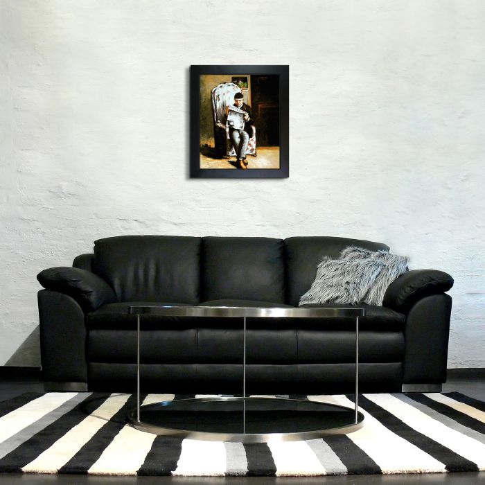 Artist's Father Reading - New Age Black Frame 20"X24"